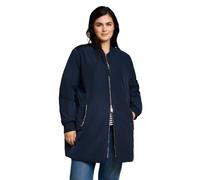 Langmantel TOM TAILOR PLUS, Damen, Gr. 52, sky captain blau, Web, Obermaterial: 100% Polyester, unifarben, lässig geschnitten ca. Mitte Oberschenkel, Rundhals, Bündchen, Mäntel, im Blouson-Stil / Groß