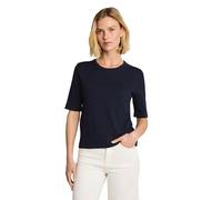 Strickpullover TOM TAILOR, Damen, Gr. 3XL, blau (sky captain blau), Strick, Obermaterial: 55% Baumwolle, 40% Viskose, 5% Elasthan, meliert, regular fit hüftbedeckend, Rundhals, Bündchen, Pullover Stri