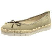 TOM TAILOR Damen 3292101 Ballerinen schlicht Logo-Print, Bast, Farbe:Khaki, Größe:38