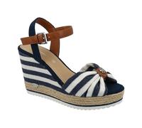 Tom Tailor Damen 5390212 Keilsandale, White-Navy, 38 EU