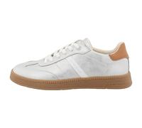 Sneaker TOM TAILOR, Damen, Gr. 39, silber (silber, weiß), Lederimitat, schimmernd, sportlich, Schuhe, Schnürer, Freizeitschuh, Halbschuh mit Kontrastbesatz an der Ferse (12001116-39) silber, weiß