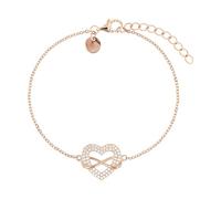 Armband TOM TAILOR "Herz, Unendlichkeitsschleife/Infinity", roségoldfarben, weiß, weiß, Armbänder, Damen, 20cm, Silber 925 (Sterlingsilber), Armband, mit Zirkonia (synth.) (13694509-0) roségoldfarben,