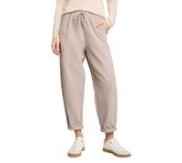 Stoffhose TOM TAILOR DENIM, Damen, Gr. XL, N-Gr, beige (atmosphere beige), Web, Obermaterial: 100% Polyester, unifarben, bequem lang, Hosen Stoffhose, mit feiner Struktur und elastischem Bund (4670325