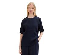 TOM TAILOR Damen Basic Bluse mit Crêpe Struktur, sky captain blue, 38