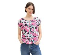 TOM TAILOR Damen Basic Blusen-Shirt mit Allover-Print, pink colorful floral design, XS