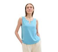 TOM TAILOR Damen Basic Blusen-Top mit Jacquard Struktur, light teal blue, M