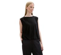 TOM TAILOR Damen Basic Blusen-Top mit Struktur, deep black, XXXL
