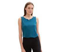 TOM TAILOR Damen Basic Blusen-Top mit weitem Rundhalsausschnitt, Moss Blue, XXXL