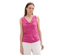 TOM TAILOR Damen Basic Blusen-Top mit zerknitterter Struktur, lush orchid, M