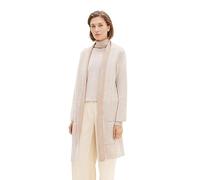 TOM TAILOR Damen Basic Cardigan Strickjacke , offwhite beige plaited rib, XL