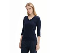 Tom Tailor Damen Basic Henley-Shirt mit RIPP,10668 - Sky Captain Blue, XXXL