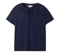 TOM TAILOR Damen Basic Henley T-Shirt im Stoff-Mix, 10668 - Sky Captain Blue, XL