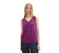TOM TAILOR Damen Basic Jacquard Top mit Lochstickerei , dark orchid, L