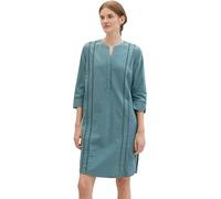 TOM TAILOR Damen Basic Kleid mit V-Ausschnitt & Taschen, 10697 - Sea Pine Green, 36