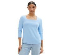 TOM TAILOR Damen Basic Langarmshirt mit 3/4-Arm, 34587 - Light Fjord Blue, M