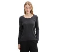 TOM TAILOR Damen 1042964 Basic Pullover mit Rundhalsausschnitt, 30281-Evident Anthracite Melange, Large