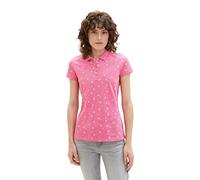 TOM TAILOR Damen Basic Slim Fit Polo Shirt,32659 - Pink Floral Design,L