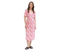 TOM TAILOR Damen Basic Sommer-Kleid mit Allover Print, pink small floral design, 42