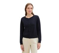 TOM TAILOR Damen 1042965 Basic Strickjacke mit Rundhalsausschnitt, 10668-Sky Captain Blue, L