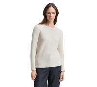 TOM TAILOR Damen Basic Strickpullover aus Bio-Baumwolle, 24192 - Dusty Alabaster Melange, XXXL
