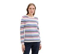 TOM TAILOR Damen Basic Strickpullover aus Bio-Baumwolle, 36208 - Colorful Knit Stripe Design, M