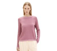 TOM TAILOR Damen Basic Strickpullover mit Struktur, pink dark pink structure, XXL