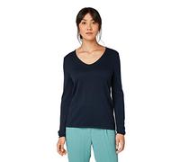 TOM TAILOR Damen Basic Strickpullover mit V-Ausschnitt, 10668 - Sky Captain Blue, S