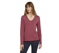 TOM TAILOR Damen Basic Strickpullover mit V-Ausschnitt, 11183 - Cozy Pink, M