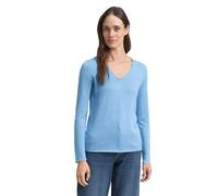 Tom Tailor Front Logo Coin V Neck Sweater Blau S Frau (Herstellerartikelnummer: 1012976-SeaBlueMelange-S)