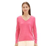 TOM TAILOR Damen Basic Strickpullover mit V-Ausschnitt, 15799 - Carmine Pink, M