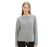 TOM TAILOR Damen Basic Sweatshirt mit Struktur, medium silver grey melange, XXS