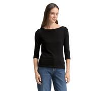 TOM TAILOR Damen Basic T-Shirt mit 3/4-Arm, 14482 - Deep Black, S