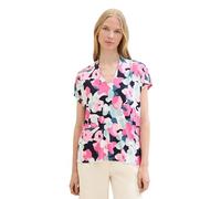 TOM TAILOR Damen Basic T-Shirt mit Allover-Print, pink colorful floral design, XXXL