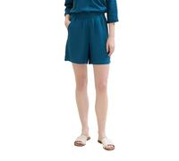 TOM TAILOR Damen Bermuda Leinen Shorts , Moss Blue, 36