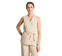 Tom Tailor Regular Fit Indoor-Weste aus Baumwolle-Leinen-Mix in Sand, Größe 34