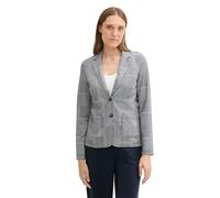 Tom Tailor Damen Blazer mit Karomuster,36217 - Navy Blue Check, XL