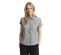Tom Tailor - Loose Fit Bluse mit Streifenmuster offwhite navy vertical stripe - Gr. - 38