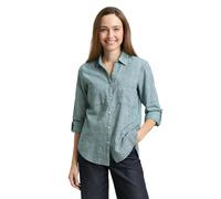 Tom Tailor Regular Fit Hemdbluse aus reiner Baumwolle in Dunkelgruen, Größe 36