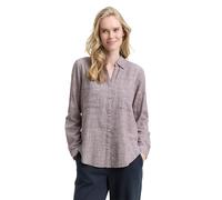 Tom Tailor Damen Langarmbluse kariert 100% Baumwolle V-Ausschnitt Regular Fit Gr. 42 Rot