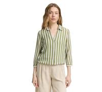 TOM TAILOR Damen 1047179 Bluse, 38493-Green Off White Stripe, 42