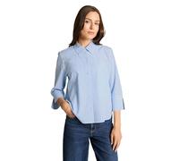 Tom Tailor Regular Fit Hemdbluse aus Lyocell-Baumwoll-Mix in Hellblau, Größe 44