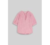 TOM TAILOR Damen Bluse aus Baumwolle, rot, Uni, Gr. 46