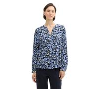TOM TAILOR Damen Bluse mit Muster aus Viskose, 35894 - Blue Autumn Floral Design, 36