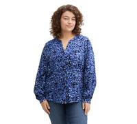 Klassische Bluse TOM TAILOR Gr. 38, blau (navy watercolor squares design) Damen Blusen (90834561-38) navy watercolor squares design