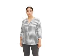 TOM TAILOR Damen Bluse mit Streifen 1024917, 21395 - Offwhite Navy Vertical Stripe, 44 Große Größen
