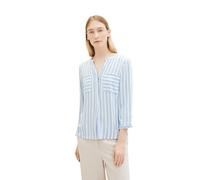 TOM TAILOR - Gestreifte Bluse mit Taschen offwhite blue vertical stripe 42