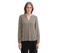 Tom Tailor Damen Bluse mit V-Ausschnitt, 36887 - Beige Geometric Minimal, 38