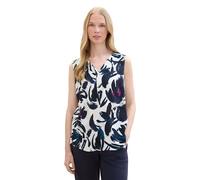 TOM TAILOR Damen Blusen Top mit Muster , dark blue floral design, 36