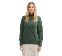 TOM TAILOR Damen Bouclé Strickpullover mit Stehkragen, 24775 - Pale Bark Green Melange, XS