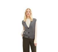 TOM TAILOR Damen Cardigan mit Colorblock 1034050, 30922 - Mid Tone Grey Melange, L